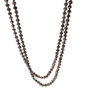 Elegant Faceted Brown Beaded Necklace Rose Gold Tone Minimalist Jewelry Women